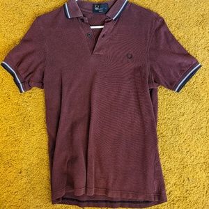 fred Perry polo burgandy SMALL
